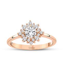 0.57 Karat Pırlanta Lotus Yüzük - 1