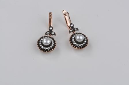0,58 Karat Elmas Küpe WH 8 Ayar - 1