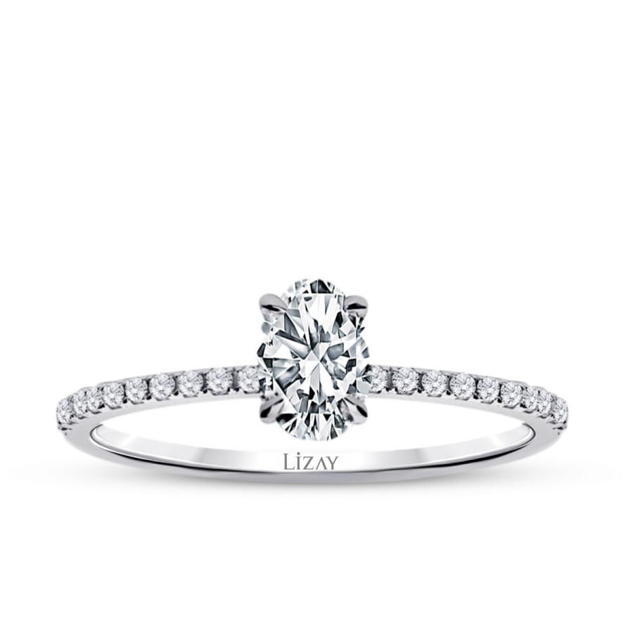 0.58 Karat Pırlanta Oval Tektaş Yüzük