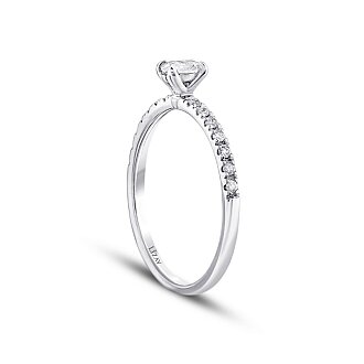 0.58 Karat Pırlanta Oval Tektaş Yüzük - 2