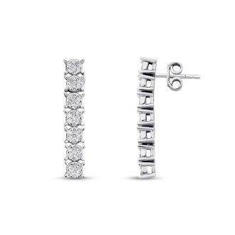 0.58 Karat Pırlanta Su Yolu Küpe 