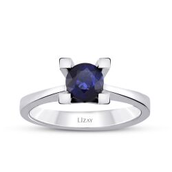 0.58 Karat Safir Tektaş Yüzük - 1