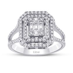 0.59 Karat Pırlanta Baget Yüzük - 1