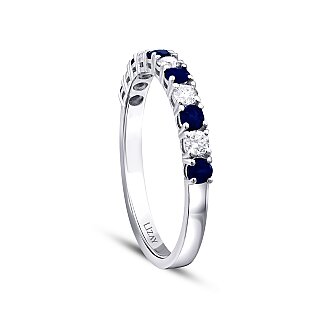 0.59 Karat Pırlanta Safir Yüzük - 2