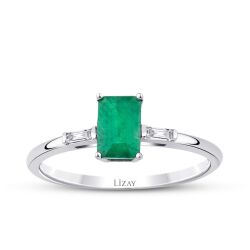 0.59 Karat Pırlanta Zümrüt Yüzük 