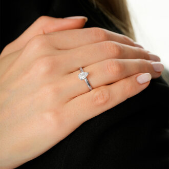 0.60 Karat Pırlanta Damla Tektaş Yüzük - 3