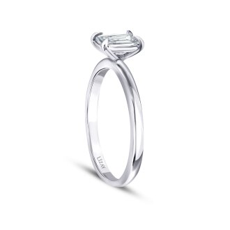 0.60 Karat Pırlanta Emerald Tektaş Yüzük - 2