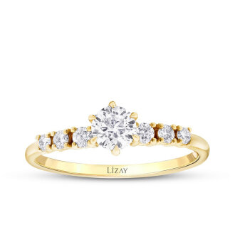 0.60 Karat Pırlanta Lotus Tektaş Yüzük - 1