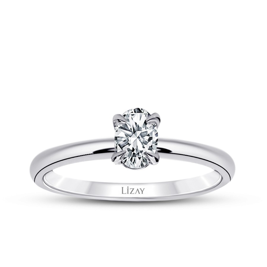 0.60 Karat Pırlanta Oval Tektaş Yüzük