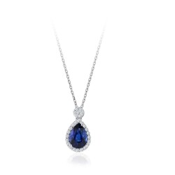 0.61 Carat Diamond Sapphire Necklace 
