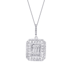 0.61 Karat Pırlanta Baget Kolye - 1