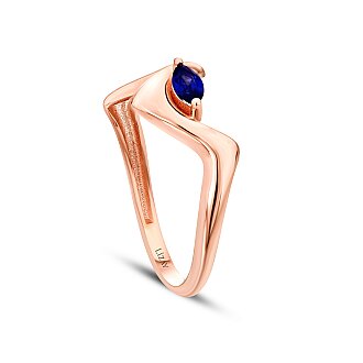 0.18 Karat Safir Tasarım Yüzük - 2