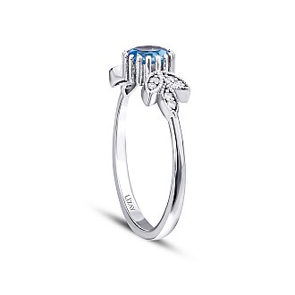 0.63 Karat Pırlanta Blue Topaz Yüzük - 2