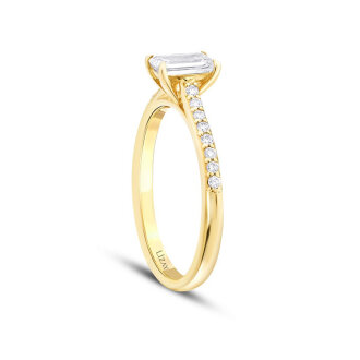 0.65 Karat Pırlanta Emerald Tektaş Yüzük - 2