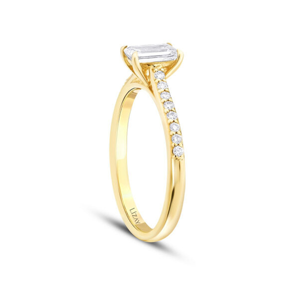 0.65 Karat Pırlanta Emerald Tektaş Yüzük - 2