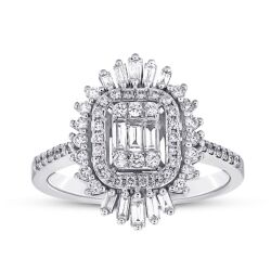 0.67 Karat Pırlanta Baget Yüzük - 1