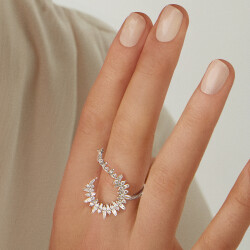 0.68 Karat Pırlanta Baget Yüzük - 3