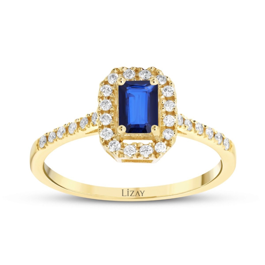 0.69 Karat Pırlanta Safir Yüzük