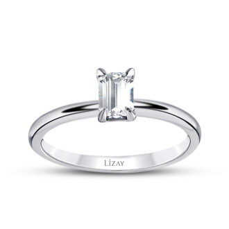 0.70 Karat Pırlanta Emerald Tektaş Yüzük - 1