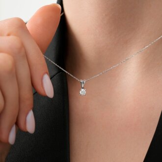 0.70 Karat Pırlanta Tektaş Kolye - 3