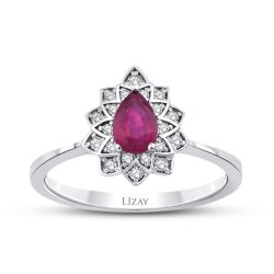 0.70 Karat Pırlanta Yakut Yüzük 