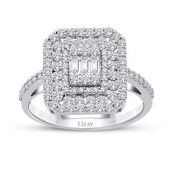 0.74 Karat Pırlanta Baget Yüzük 