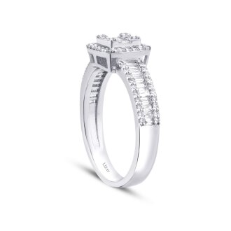 0.74 Karat Pırlanta Baget Yüzük - 2