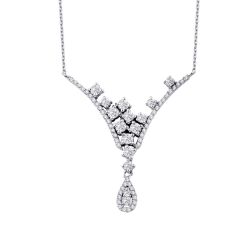 0.74 Karat Pırlanta Damla Kolye - 2