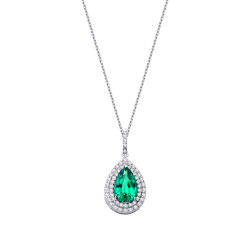 0.74 Karat Pırlanta Green Quartz Kolye - Lizay Pırlanta