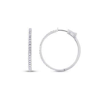 0.74 Karat Pırlanta Halka Küpe - 1