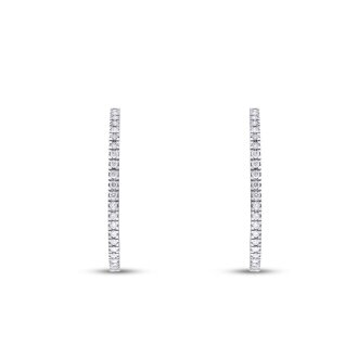 0.74 Karat Pırlanta Halka Küpe - 2