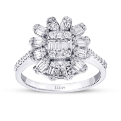 0.77 Karat Pırlanta Baget Yüzük - 1