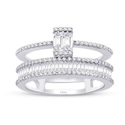 0.77 Karat Pırlanta Baget Yüzük - 1