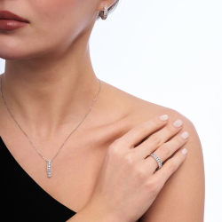 0.77 Karat Pırlanta Halka Küpe - 3