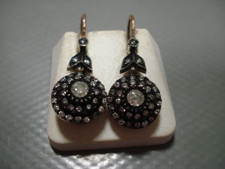 0,79 Karat Elmas Küpe G-H WH 8 Ayar - 1