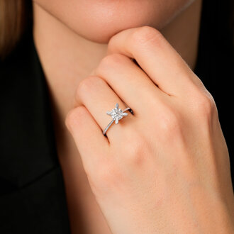 0.80 Karat Pırlanta Tektaş Yüzük - 5