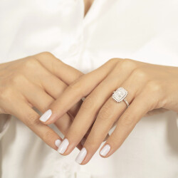 0.81 Karat Pırlanta Baget Yüzük - 3