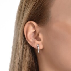 0.81 Karat Pırlanta Trend Küpe - 3