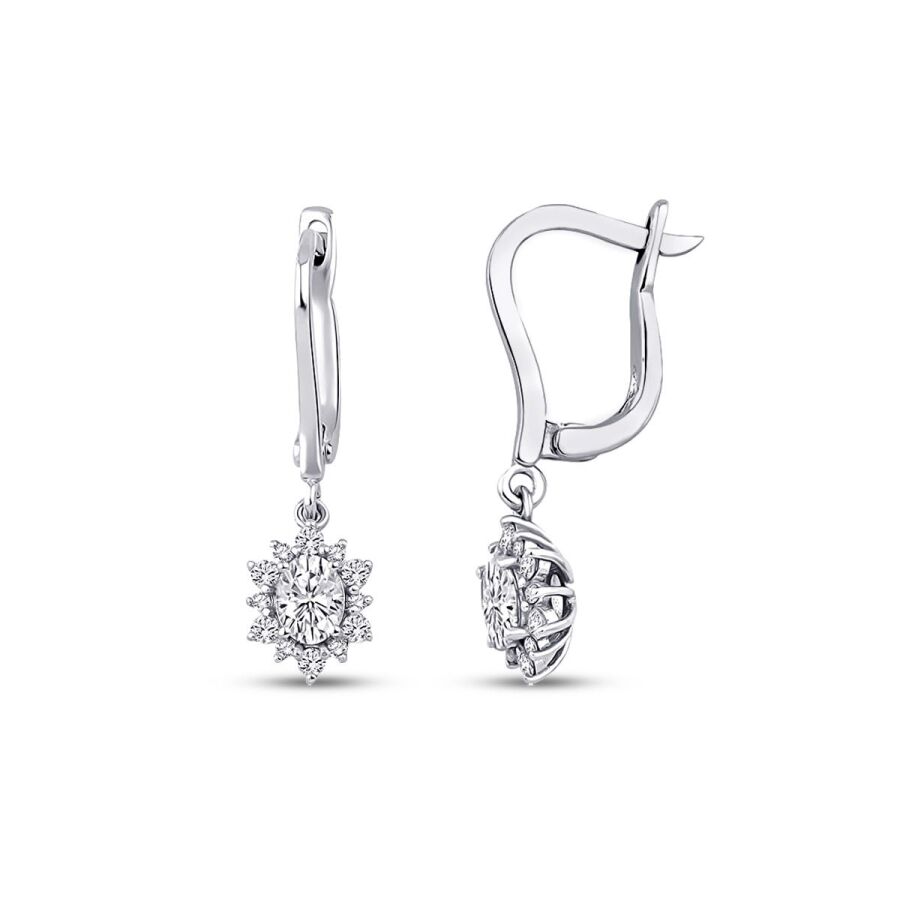0.87 Karat Pırlanta Lotus Küpe