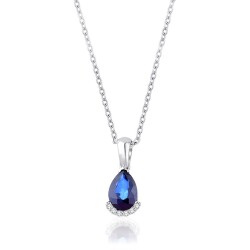 Sapphire Necklace with 0.90 Carat Diamonds 