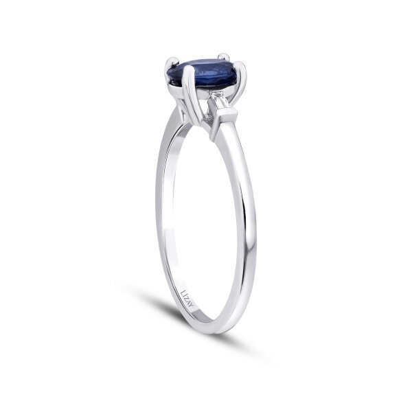 0.91 Karat Pırlanta Safir Yüzük - 2