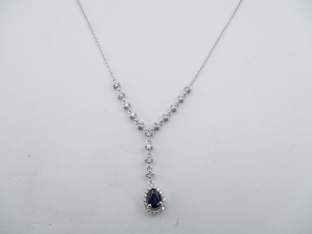 0.94 Karat PIRLANTA GERDANLIK Safir Fantezi GERDANLIK 14 AYAR