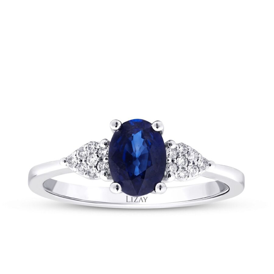 0.94 Karat Pırlanta Safir Yüzük