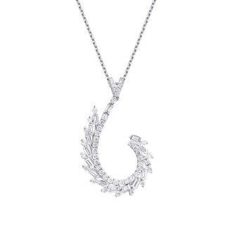 0.96 Karat Pırlanta Baget Kolye - 2