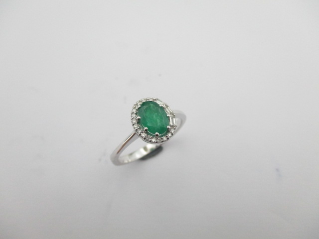 0.96 Karat PIRLANTA YÜZÜK Zümrüt Fantezi YÜZÜK 14 AYAR