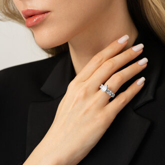 0.97 Karat Pırlanta Baget Yüzük - 3