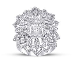 0.99 Karat Pırlanta Baget Yüzük - 1