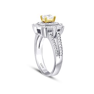 0.99 Karat Pırlanta Fancy Prenses Yüzük - 2