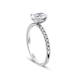 1.30 Karat Pırlanta Oval Tektaş Yüzük - 2