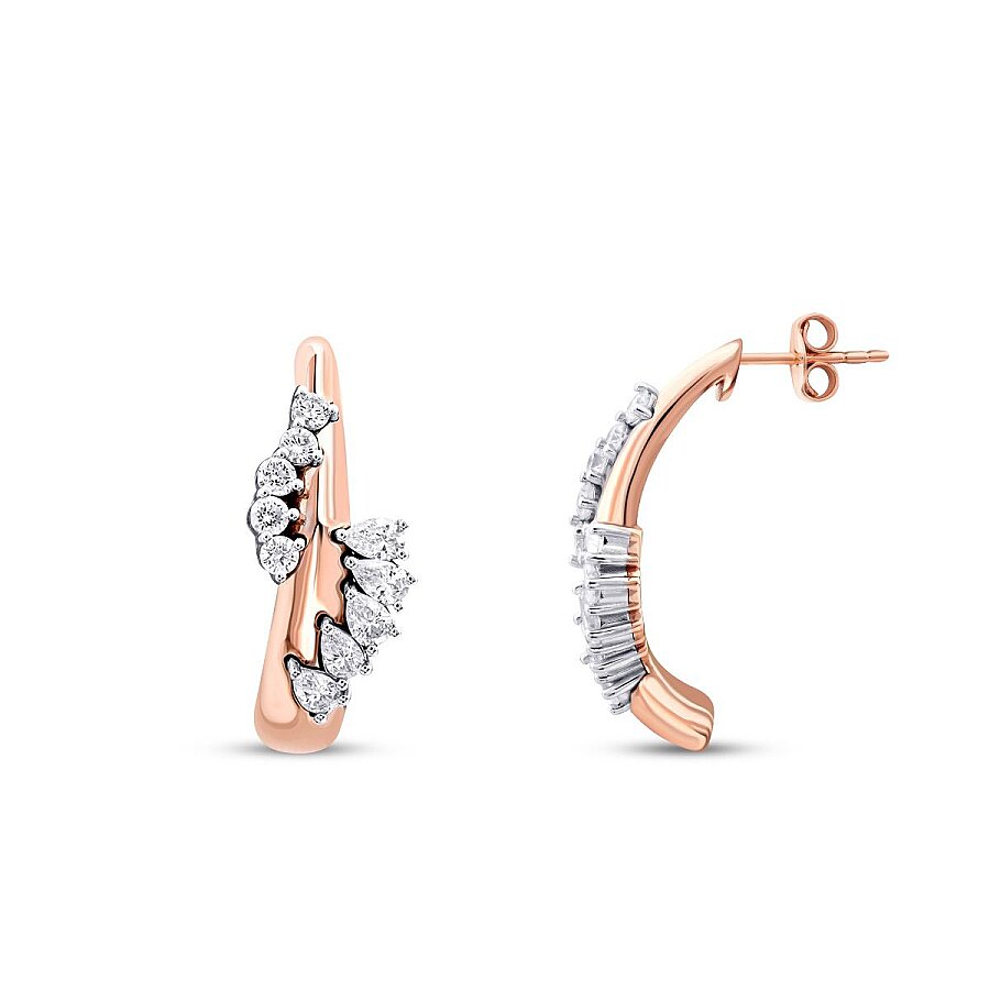1.35 Karat Pırlanta Taşlı Trend Küpe